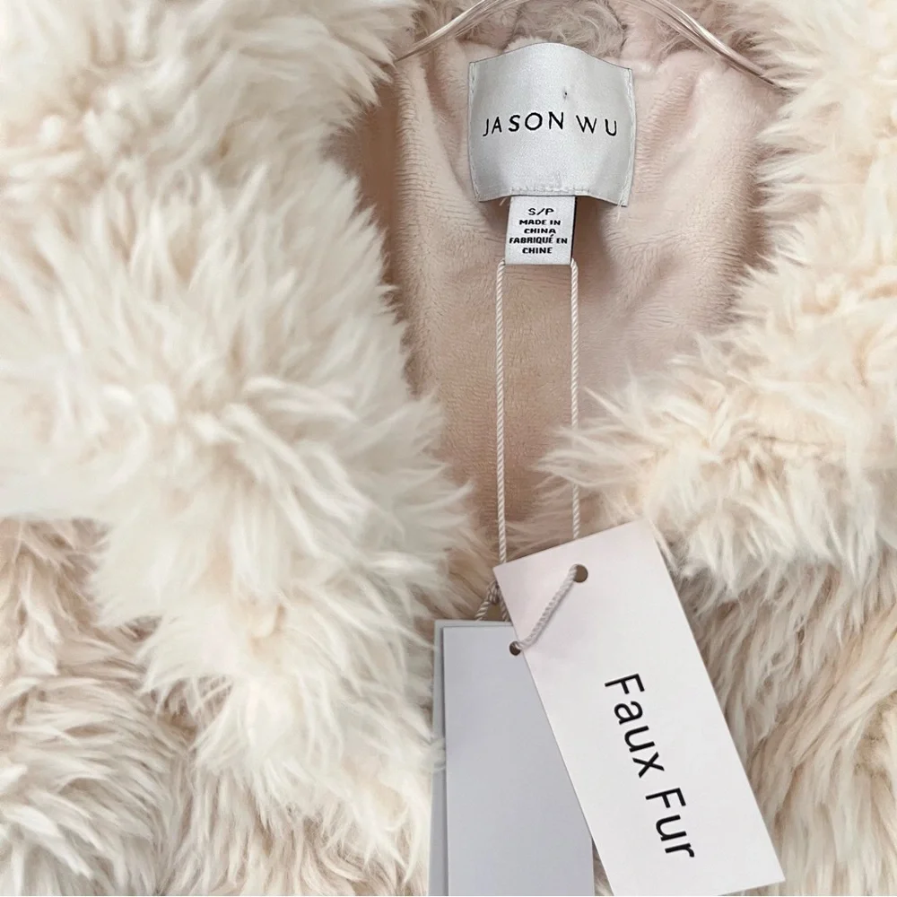 JASON WU Faux Fur White Jacket Coat Size S P RARE ~ NWT